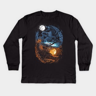 Norse Ragnarok Wolf Viking Mythology Pagan Wolves Kids Long Sleeve T-Shirt